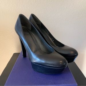 Stuart Weitzman Platform Stiletto Pump, Black, Size 7.5